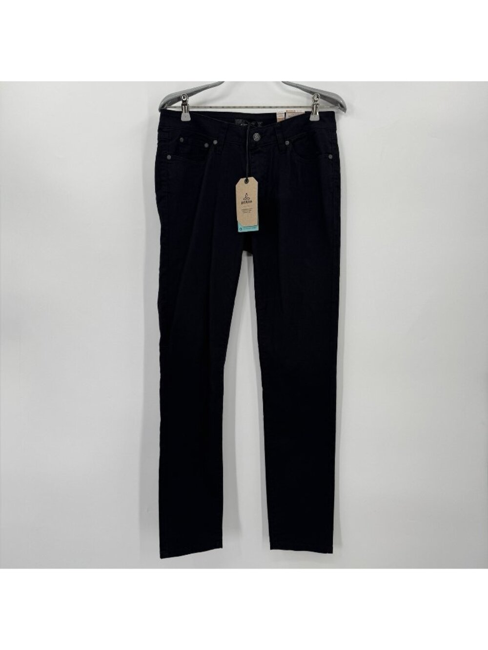 Prana Women's Kayla Jeans in Black Out size 4 Regular Skinny Leg Organic Cotton